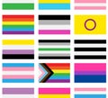 Vector flat Gender and Sexual lgbt flag icons set