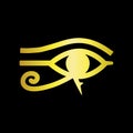 Vector flat golden Egypt ancient Horus pharaoh eye