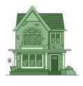 Vector Flat Green House Illustration