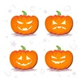 Vector flat halloween card, advertisement, banner, poster, placard, party invitation, flayer design. Royalty Free Stock Photo