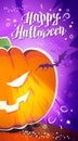 Vector flat halloween card, advertisement, banner, poster, placard, party invitation, flayer design. Royalty Free Stock Photo