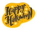 Vector flat halloween lettering quote design with doodle elements isolated on white background. Royalty Free Stock Photo