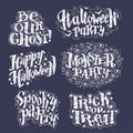 Vector flat halloween lettering quote design set with doodle elements Royalty Free Stock Photo