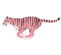 Vector flat hand drawn pink tiger Royalty Free Stock Photo