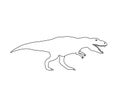 Vector flat hand drawn tyrannosaurus rex dinosaur Royalty Free Stock Photo