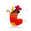 Vector flat happy new year and merry christmas presents Royalty Free Stock Photo