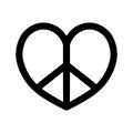 Vector flat heart peace sign Royalty Free Stock Photo