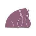 Vector flat hippo logo
