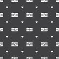 Vector flat hipster black and white cameras