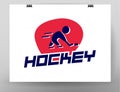 Vector flat hockey competition emblem isolated.