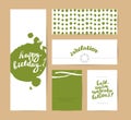 Vector flat holiday hand drawn creative cards.