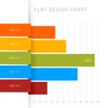 Vector flat horizontal design statistics color columns graph infographic Royalty Free Stock Photo