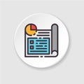 Vector flat icon business planning. Button for web or mobile app. Royalty Free Stock Photo