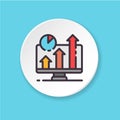 Vector flat icon business screen. Button for web or mobile app Royalty Free Stock Photo