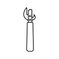 Flat icon of cap catcher beer opener. Black outline. White background