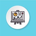 Vector flat icon chart and graph in board. UI/UX user interface. Royalty Free Stock Photo