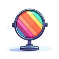 Vector of a flat vector icon of a colorful globe on a white background Royalty Free Stock Photo