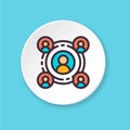 Vector flat icon coworking process. UI/UX user interface. Royalty Free Stock Photo