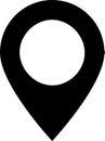 Vector flat icon of location pin as route concept isolated on white Royalty Free Stock Photo