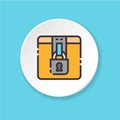 Vector flat icon locked box. UI/UX user interface.