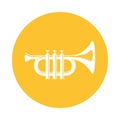 Vector flat icon musical instrument trumpet web design