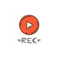 Vector flat icon of record button.