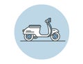 Vector flat icon of scooter.