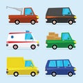 Vector Flat Icon Set of Modern Vehicles