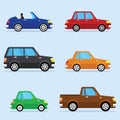 Vector Flat Icon Set of Modern Vehicles Royalty Free Stock Photo