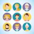 Vector flat icon set people face avatar Royalty Free Stock Photo