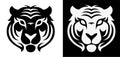 Vector flat icon of stylized face of a tiger