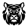 Vector flat icon of stylized face of a tiger