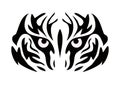 vector flat icon of stylized face of a tiger