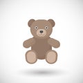 Vector flat icon of teddy bear toy