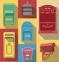 Vector Flat icon of vintage post box