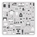 Vector of flat icons, Cleaning set