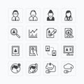 Vector flat icons set of business finance technology .