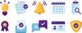 Vector flat icons set with details for web and mobile apps. Royalty Free Stock Photo