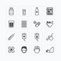 Vector flat icons set of medical & health care outline concept. Royalty Free Stock Photo