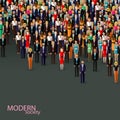 Vector flat illustration of business or politics community. men and women (business men, women or politicians) Royalty Free Stock Photo