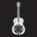 Vector flat illustration of dobro, american resonator guitar Royalty Free Stock Photo