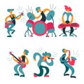 Vector habd drawn illustration with musicians