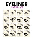 Vector flat illustration of eyeliner make up. Royalty Free Stock Photo