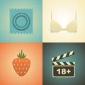 Vector illustration icon set of sex