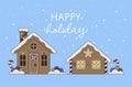 Christmas greeting card or poster with gingerbread house Royalty Free Stock Photo