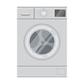 Vector Flat Illustration - Light Gray Washing Machine