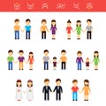 Vector flat illustration of same-sex couples male or female. Transgender partner, transgressive phenotype. Conception of Royalty Free Stock Photo