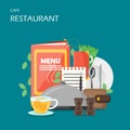 Restaurant services vector flat style design illustration