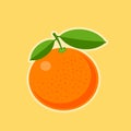 Vector flat illustration of a tangerine. Healthy food concept.