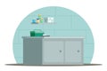 Vector flat illustration veterinarian checkup room